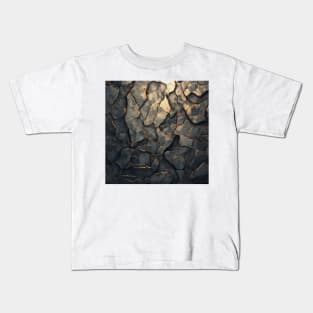 Stylized Silver Stone Surface Kids T-Shirt